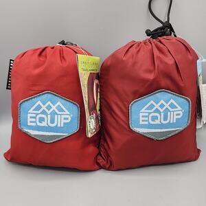Hammocks Lot of 2 1-Person Travel Red Equip Recycled Material 300lb Capacity